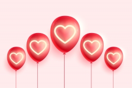 情人节红色爱心氢气球素材