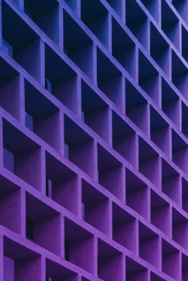 紫色格子建筑外墙