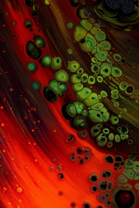 绿红液体花纹图
