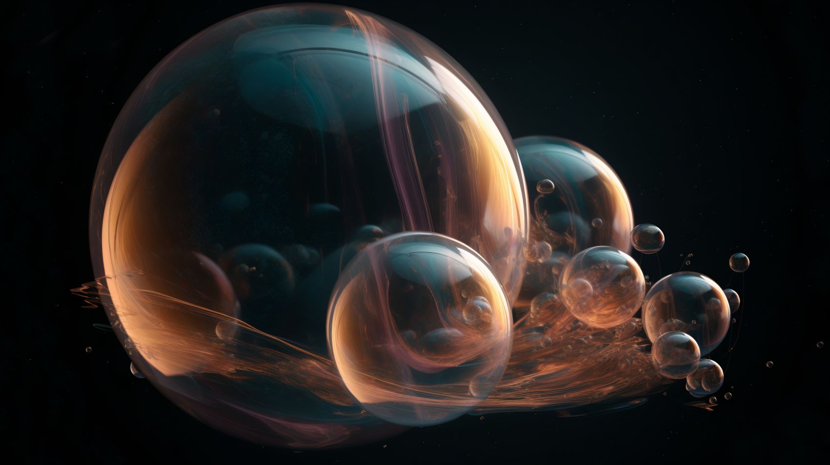 立体逼真的水气泡图片