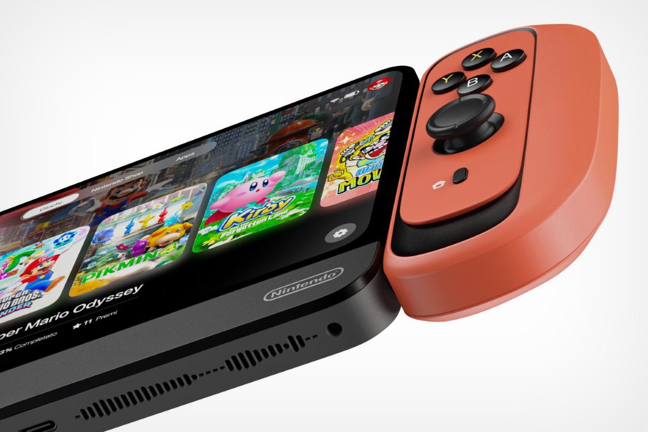 任天堂Switch 2游戏控制台-在较小边框上的效果图-手机移动版