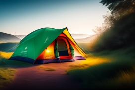 唯美的户外露营帐篷图片