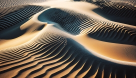 菱角分明的金色沙漠沙丘