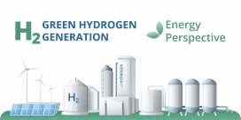卡通绿色氢能燃料发电场背景素材