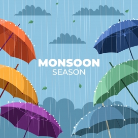 MONSOON-雨伞促销活动海报