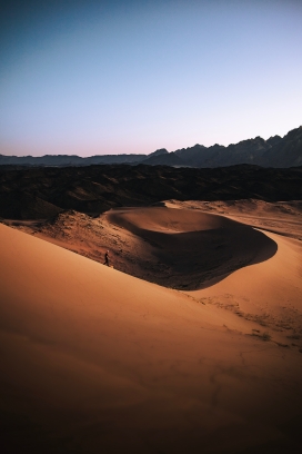 行走在沙漠中的行者
