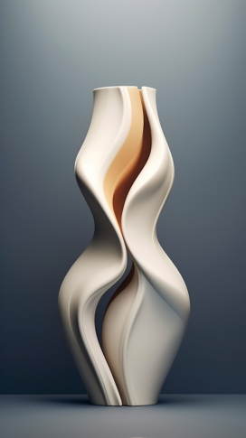 抽象扭曲流线型瓷器花瓶