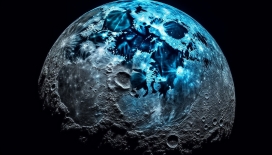 凹凸不平的蓝色月球