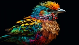彩色的角雉鸟