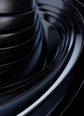 黑色旋转质感的层叠抽象背景图