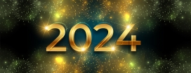 发光烟花的2024星空跨年字素材