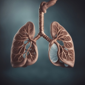 逼真透明的人体肺部器官图