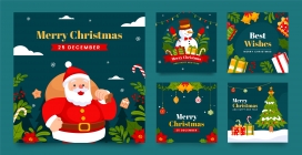 卡通圣诞节装饰卡片素材