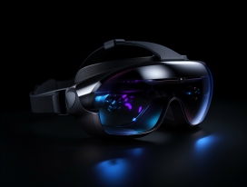 手绘科幻色彩的VR眼镜图片