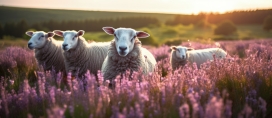 唯美户外绵羊羊群摄影图