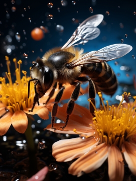 逼真的蜜蜂昆虫写真图