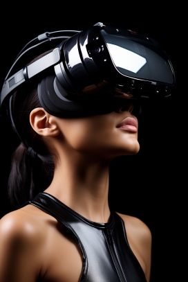 戴现代科技VR眼镜组图
