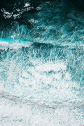 蓝色海潮海水海浪图