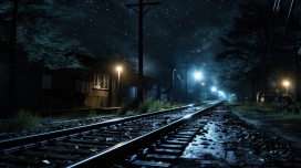 铁路夜景图