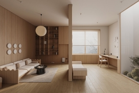 优雅的日本生活区室内设计住宅