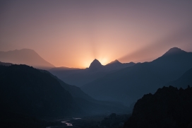日落西山风景图