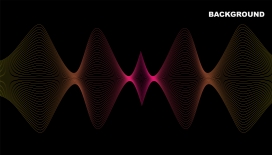 红色音频波段曲线抽象背景