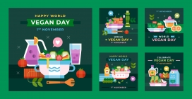 卡通绿色世界素食日庆祝活动