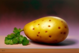 逼真的手绘土豆马铃薯蔬菜
