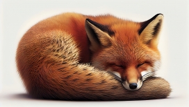 闭眼睡觉的赤狐