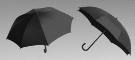 两把黑色雨伞素材