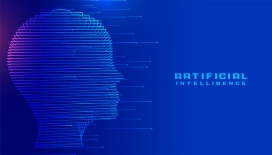 蓝色AI科技大脑素材