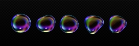 五款紫色水泡气泡素材