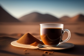咖啡粉与咖啡杯图片