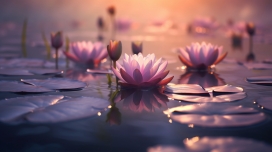 池塘里的香睡莲花瓣