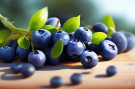 AI作画紫黑的蓝莓水果