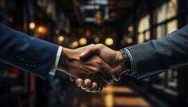 商务男性握手合作图