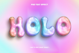 HOLO甜甜圈彩色渐变3D字体