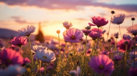 开满春天的彩色菊花
