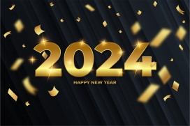 2024金色新年快乐字体
