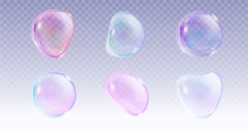六款彩色气泡水泡素材