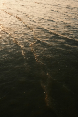 金色的波浪湖面