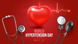 HYPERTENSION DAY-测量血压仪器爱心画面素材