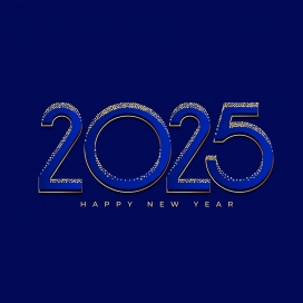 镶金的2025跨年字