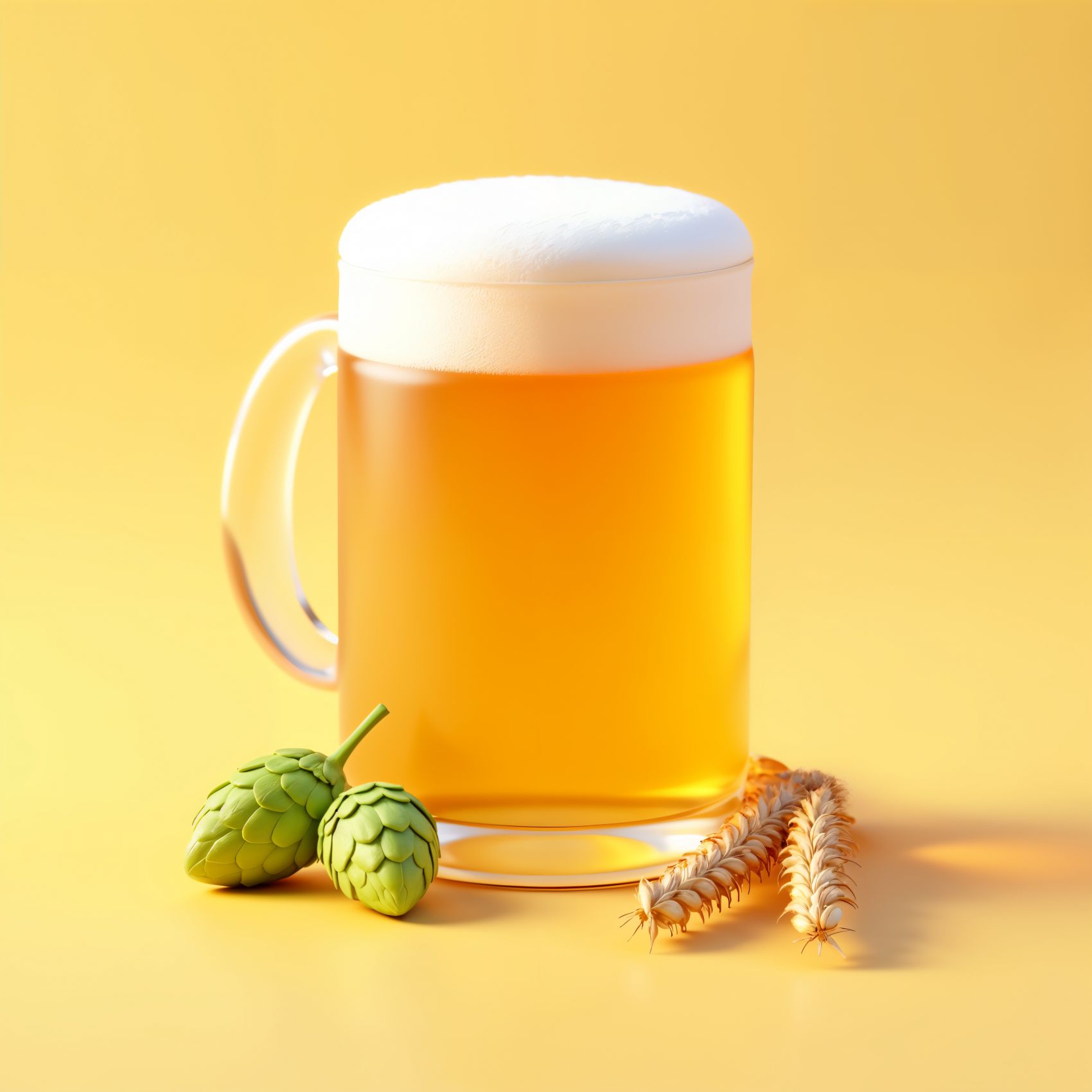 冒泡的金色啤酒花啤酒图片