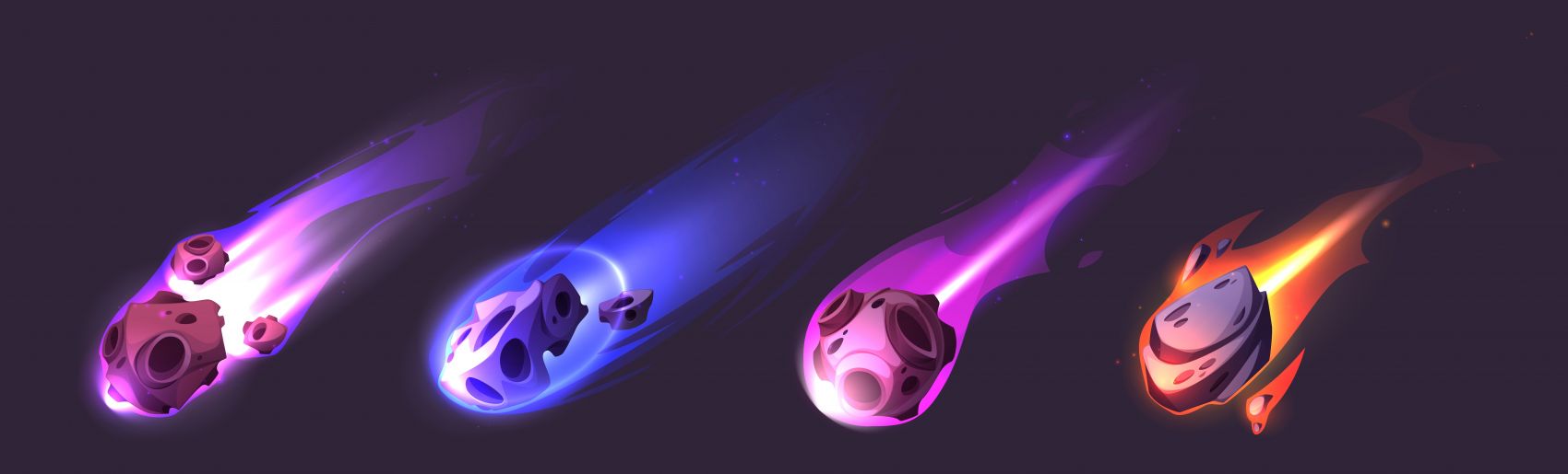 四款运动陨星火球素材图片