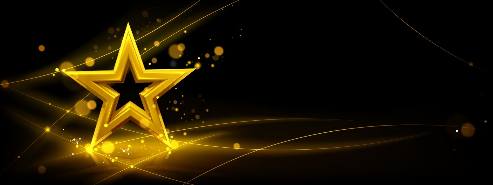 金色五角星线条背景素材图片