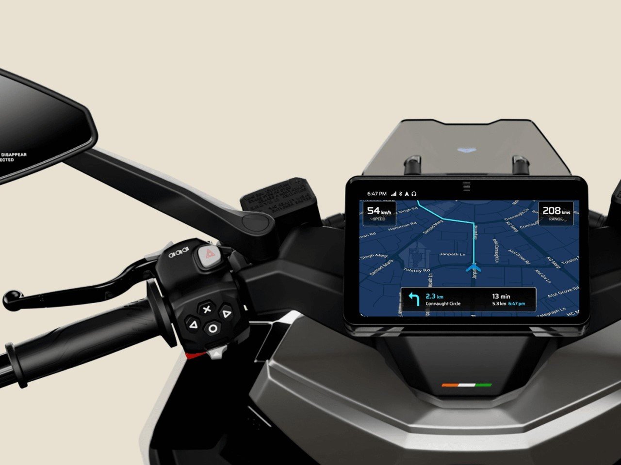 带有双仪表盘摄像头和雷达碰撞检测的电动滑板车---酷图编号6