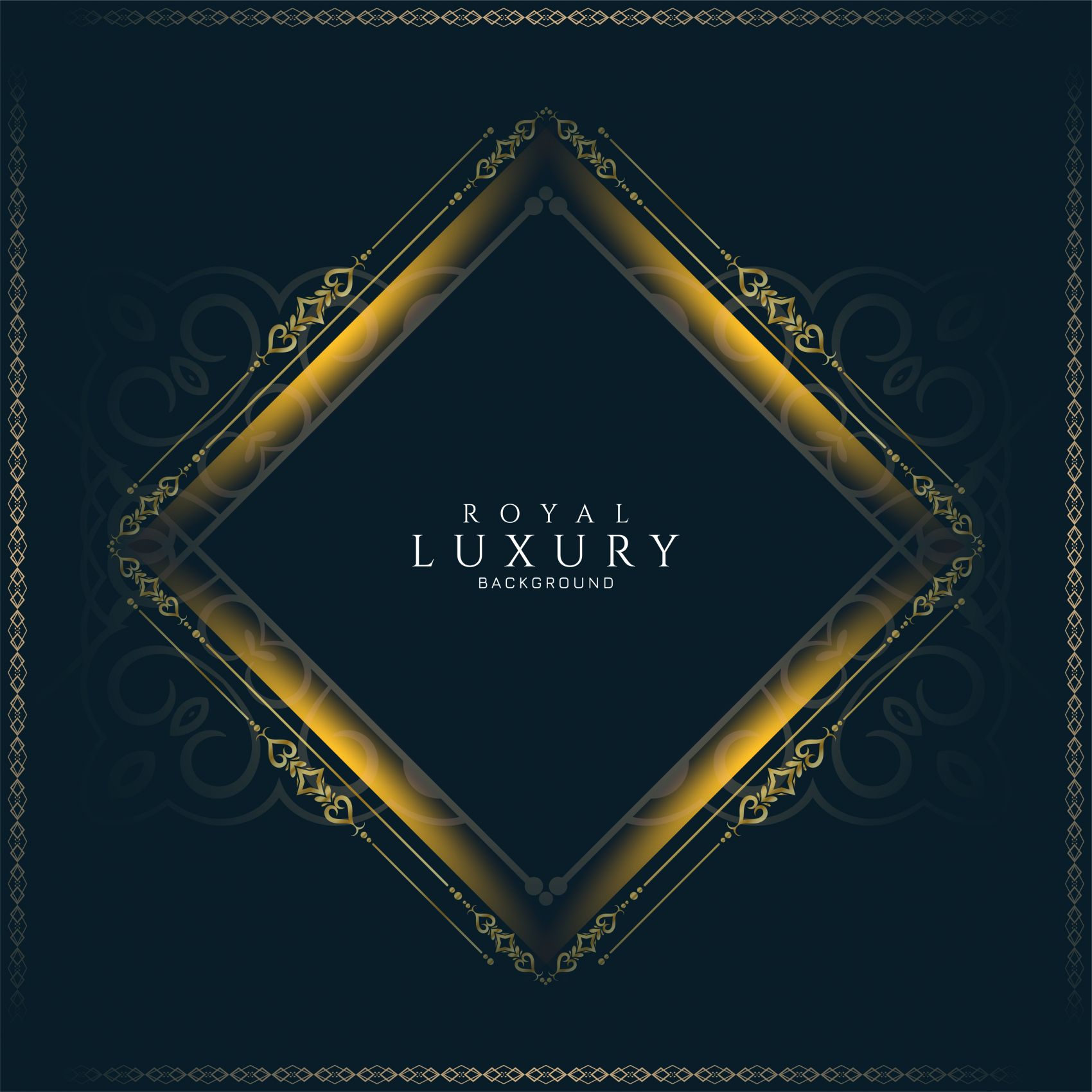 美丽的民族花框曼荼罗豪华背景图片