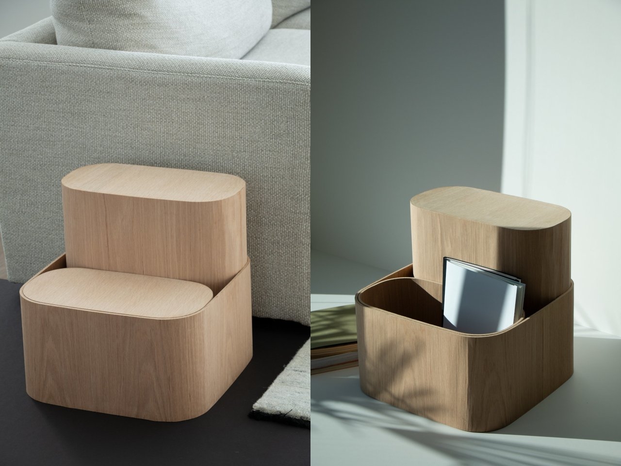 设计巧妙节省空间的多功能木制踏步凳和储物空间图片