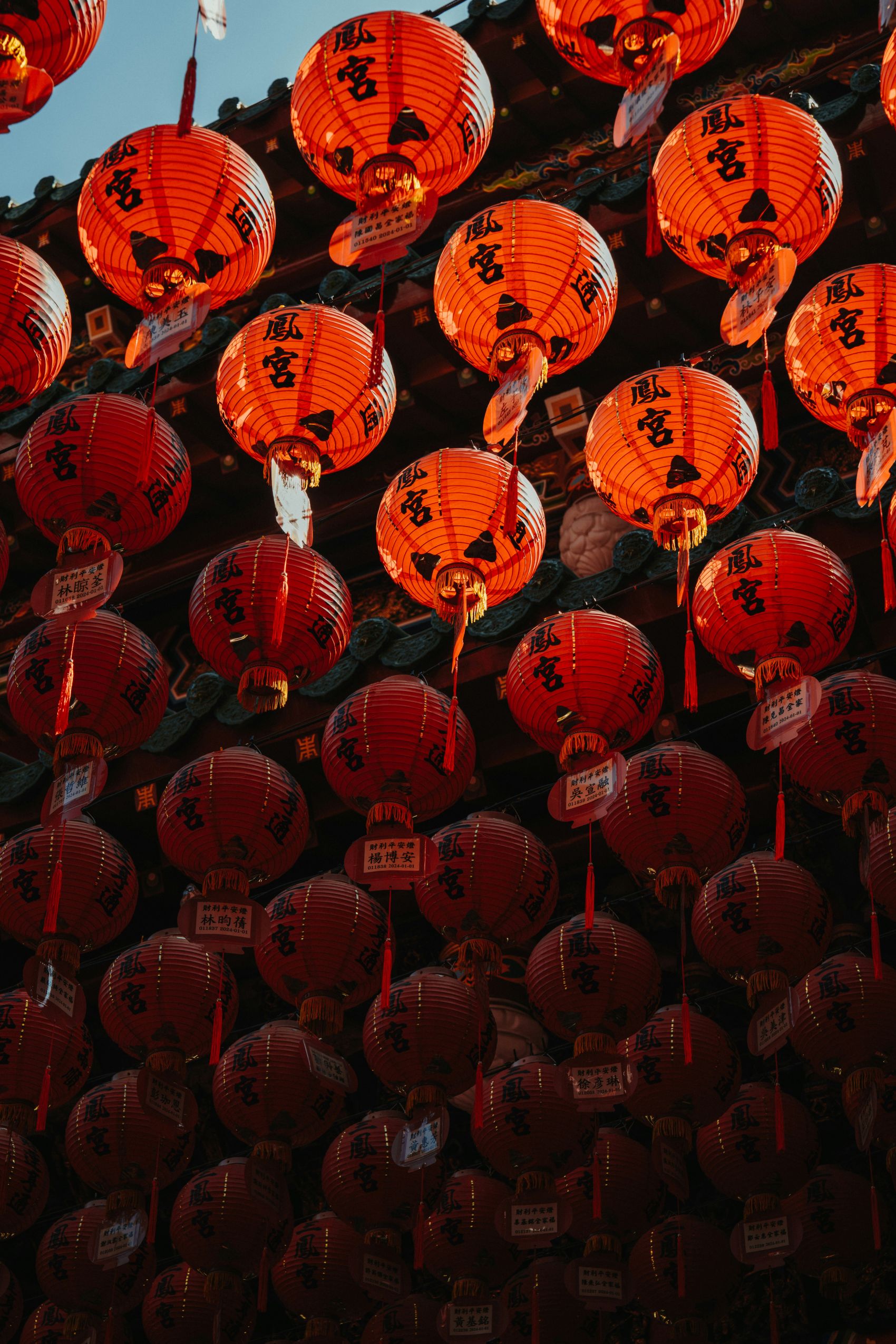 挂满中国风红色灯笼图片